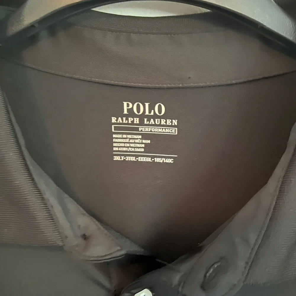 Polo Ralph Lauren Performance Mens 3XLT Black Short Sleeve Polo Shirt Tall